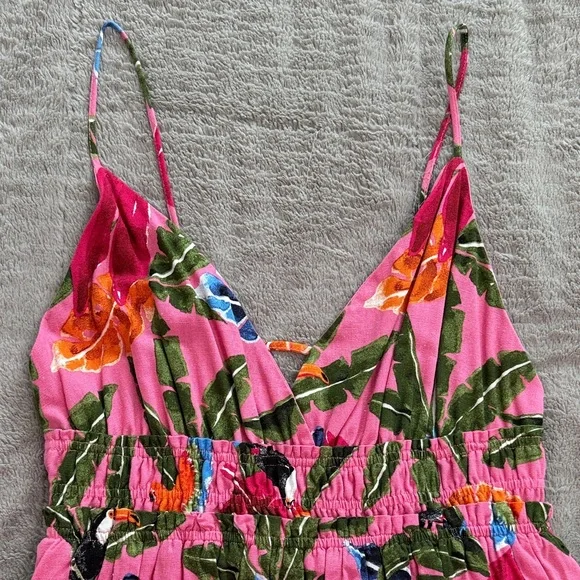 Fuchsia Floral Spaghetti Strap Maxi Dress - Picture 7 of 9